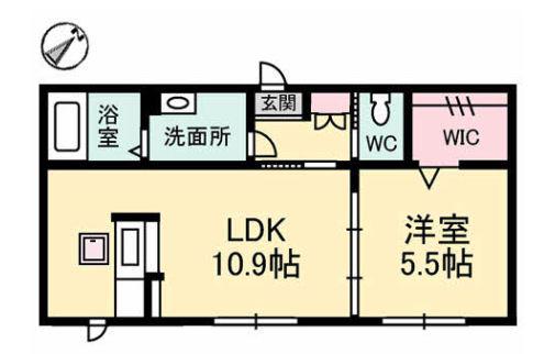 エクラシエ(1LDK/1階)の間取り写真