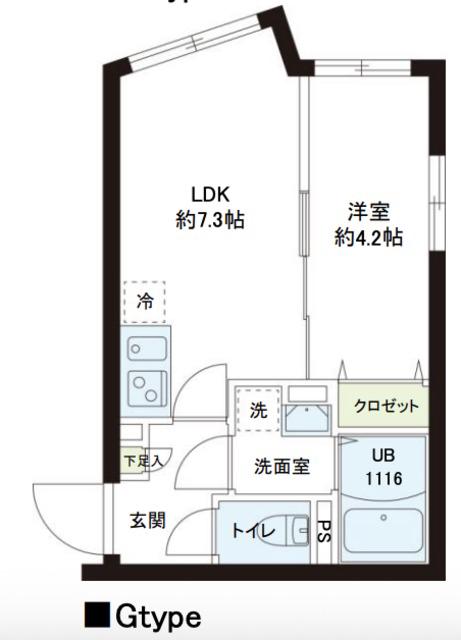 レピュア小石川レジデンス(1LDK/5階)の間取り写真