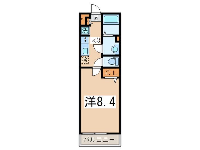 リブリ・TIERRA(1K/3階)の間取り写真