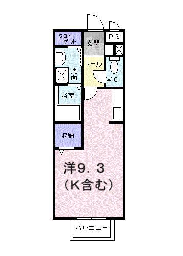 ロッソパルーデ(ワンルーム/2階)の間取り写真
