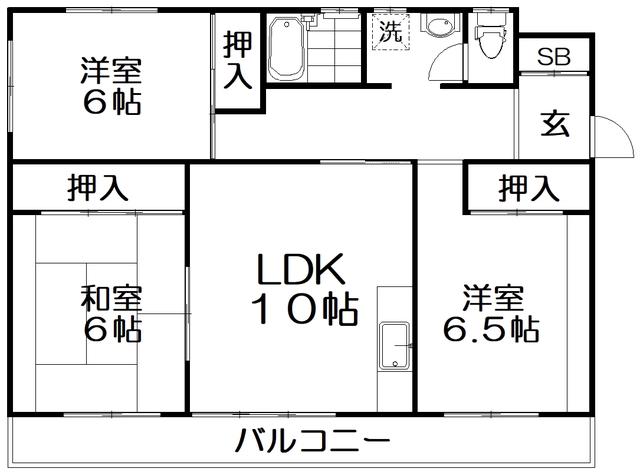 ガレリア香里園桜木(3LDK/2階)の間取り写真
