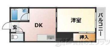 瑞松ハイツ(1DK/2階)の間取り写真