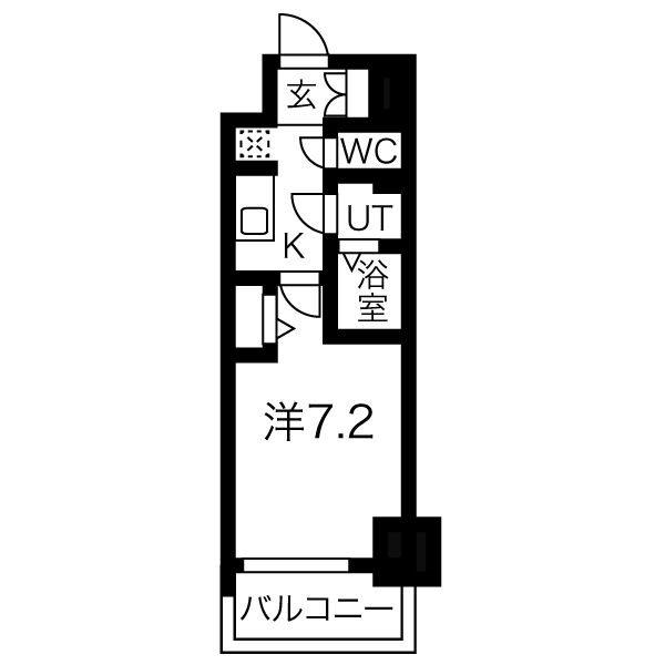 プレサンス新栄リベラ(1K/13階)の間取り写真