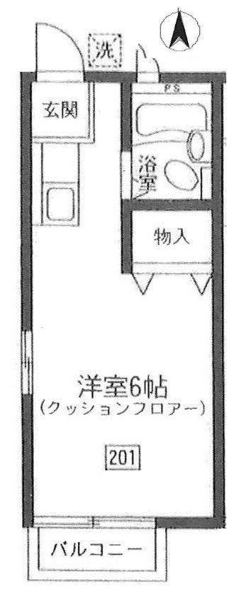 カーサウィスタリア(ワンルーム/2階)の間取り写真