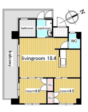 E.HOUSE RIO(2LDK/2階)の間取り写真