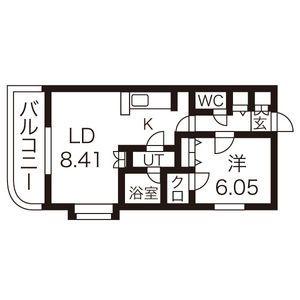 ブラン ポミエ BRUN POMMIER(1LDK/1階)の間取り写真