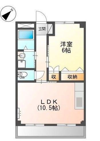 BEAM(1LDK/1階)の間取り写真