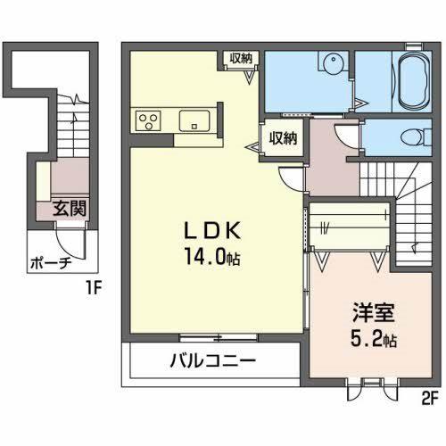 IKメゾン(1LDK/2階)の間取り写真