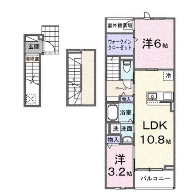 シュティル(2LDK/3階)の間取り写真