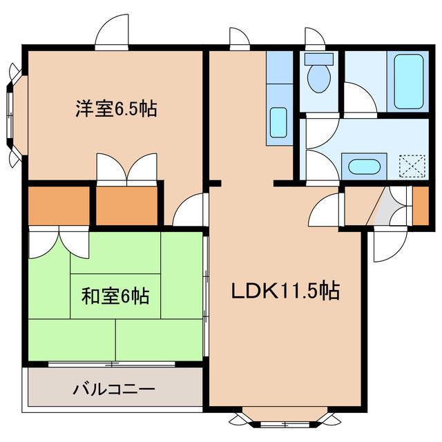 エコーマンション NO.2(2LDK/1階)の間取り写真