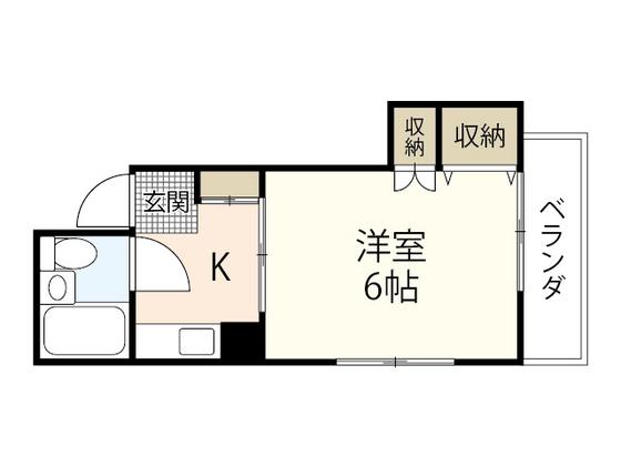 ひらた屋ハイツ(1K/7階)の間取り写真