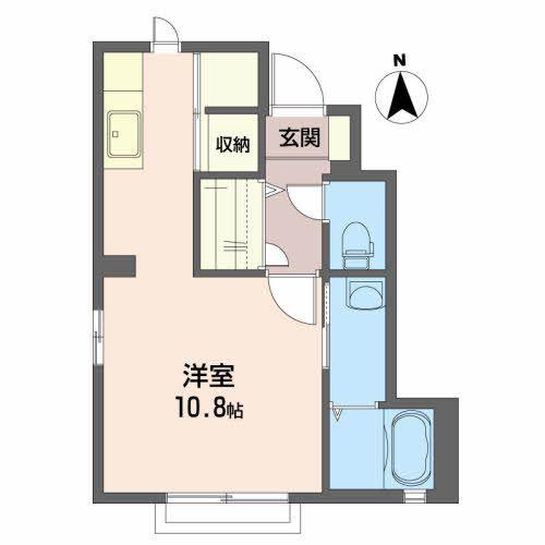 メゾンハーモニー(ワンルーム/1階)の間取り写真
