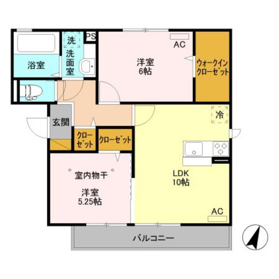 SOLATIO TAKASAKI(2LDK/3階)の間取り写真
