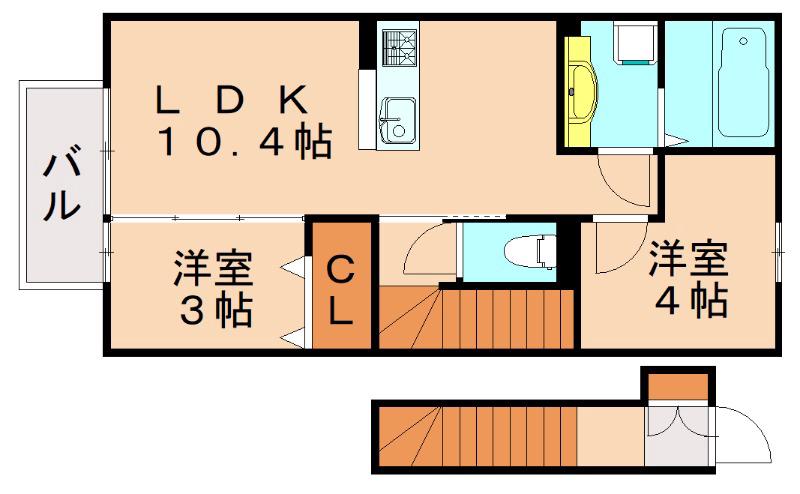 グラン フィオーレ(2LDK/2階)の間取り写真