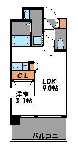 グランフォーレプライム大手門(1LDK/9階)の間取り写真