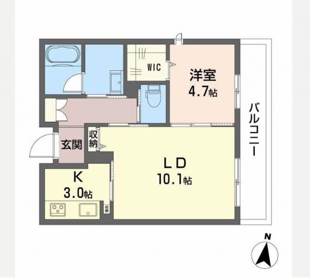 シャーメゾン別府駅前(2K/2階)の間取り写真