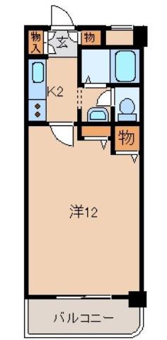フォルテ砂山南(1K/3階)の間取り写真