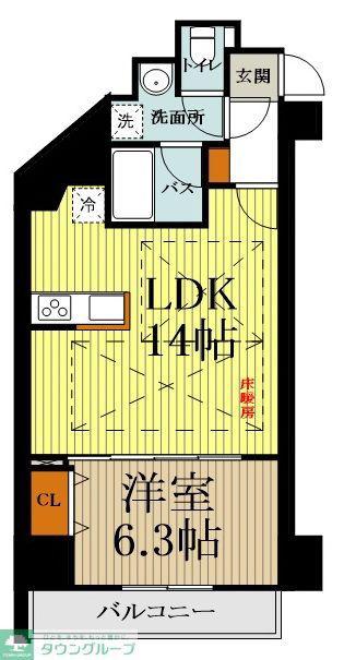 ラグゼナ八王子南町(1LDK/2階)の間取り写真