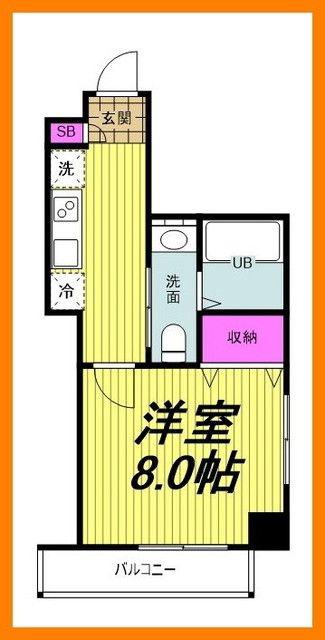 アマービレ国立(1K/3階)の間取り写真