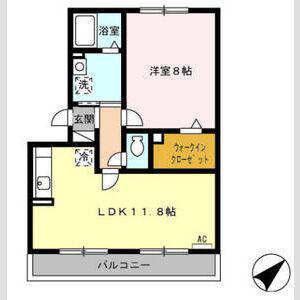 エクレール新栄 B棟(1LDK/3階)の間取り写真
