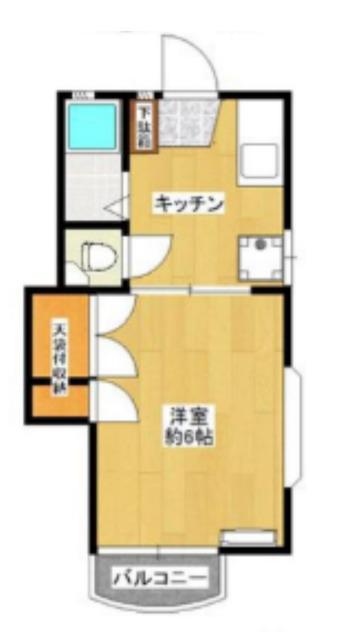エヴァーグリーン(1K/1階)の間取り写真
