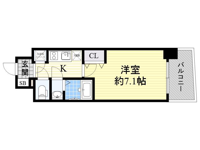 セレニテ京橋クレア(1K/14階)の間取り写真