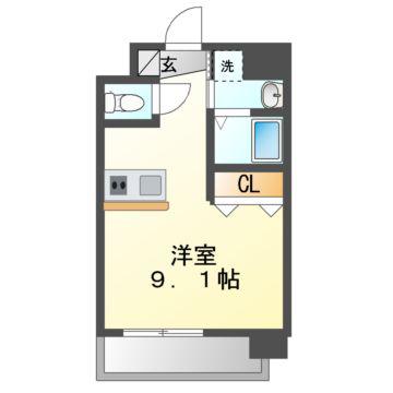 プレサンス名古屋駅前プラチナム(ワンルーム/7階)の間取り写真