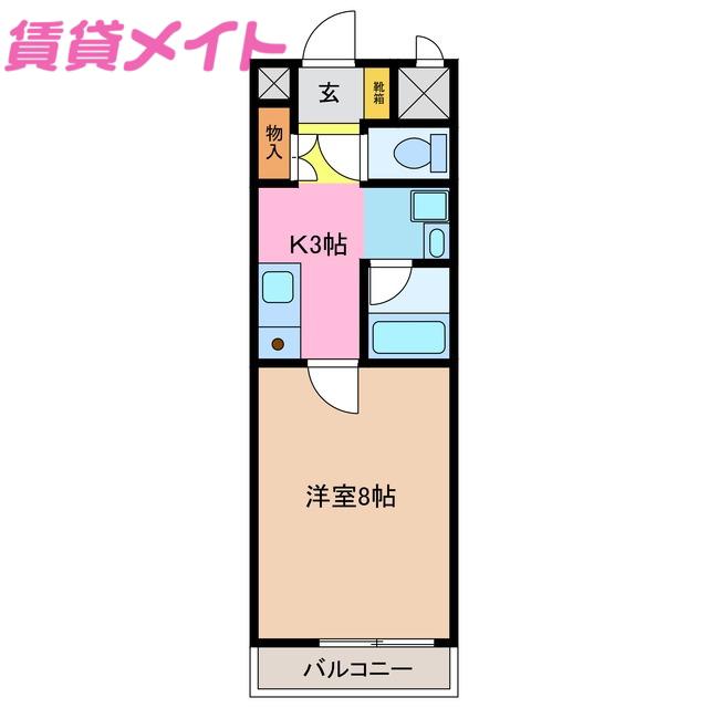 TS SQUARE(1K/3階)の間取り写真