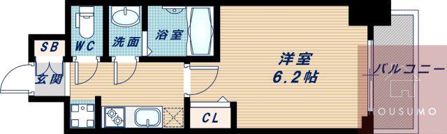 プレサンス東三国エンブレイス(1K/4階)の間取り写真