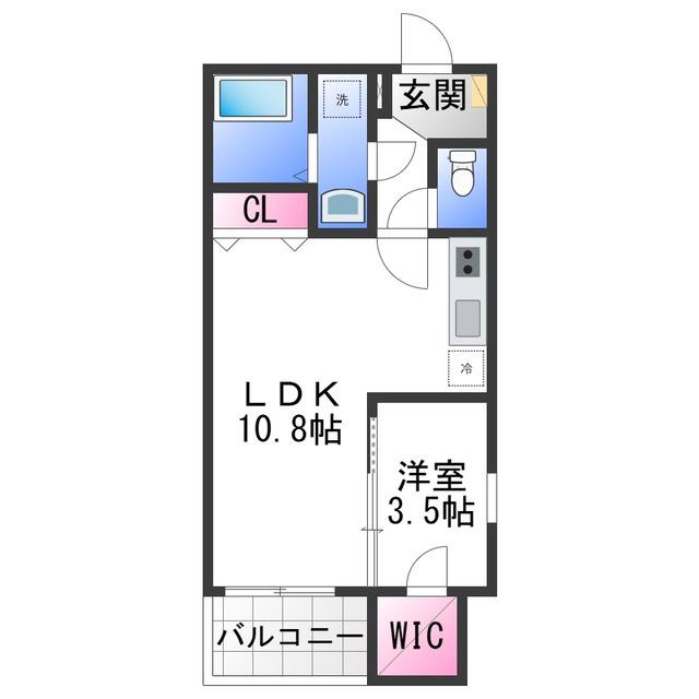 ジーメゾン鳳南ルシア(1LDK/1階)の間取り写真