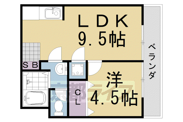 プレジール桂(1LDK/2階)の間取り写真