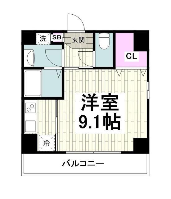 ビエンツ杉田(1K/6階)の間取り写真