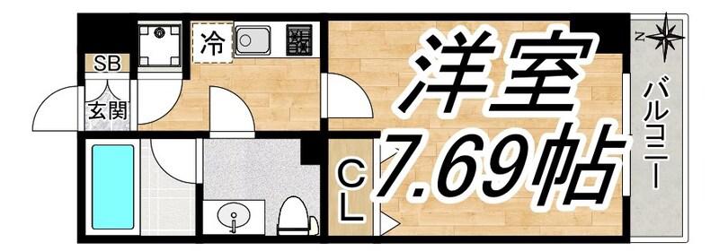 ライブコート北梅田(1K/6階)の間取り写真