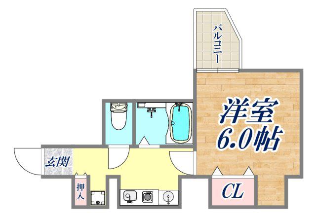 CITYSPIRE神戸元町2(1K/4階)の間取り写真