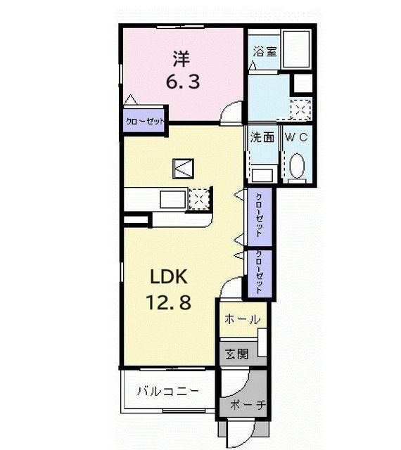 メゾン・ユーケイA(1LDK/1階)の間取り写真