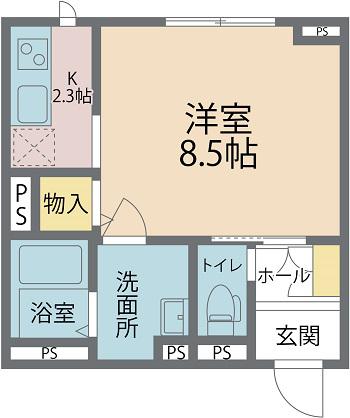 CRAVO(1K/1階)の間取り写真