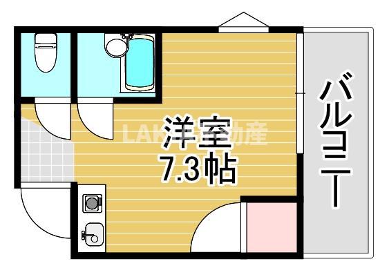 サンロイヤルみやこ(1K/6階)の間取り写真