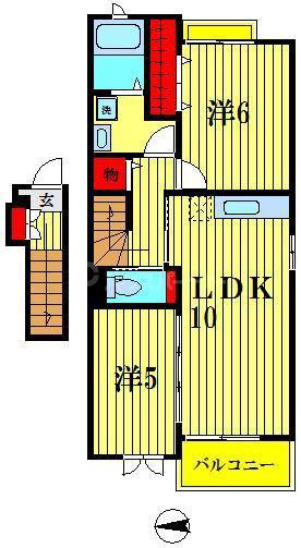 クアトロ・アロース(2LDK/2階)の間取り写真