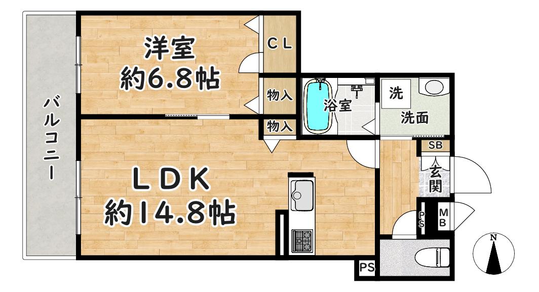 VIVRE1(1LDK/2階)の間取り写真