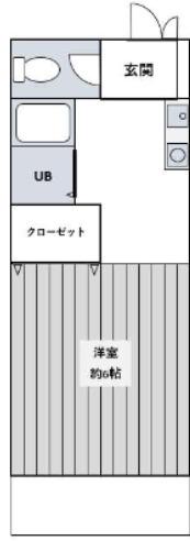 フェリース浦安(1K/2階)の間取り写真