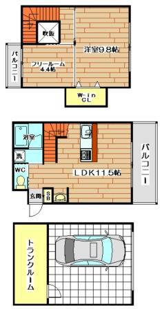 メゾンヴェール月見町II(2LDK/1階)の間取り写真