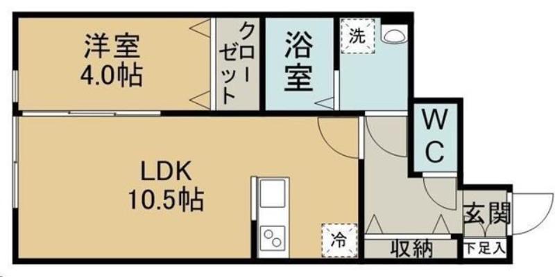 コンフォルト(1LDK/1階)の間取り写真