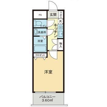 ライオンズマンション新宿東公園(1K/3階)の間取り写真