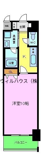 TKアンバーコート六条通(1K/8階)の間取り写真