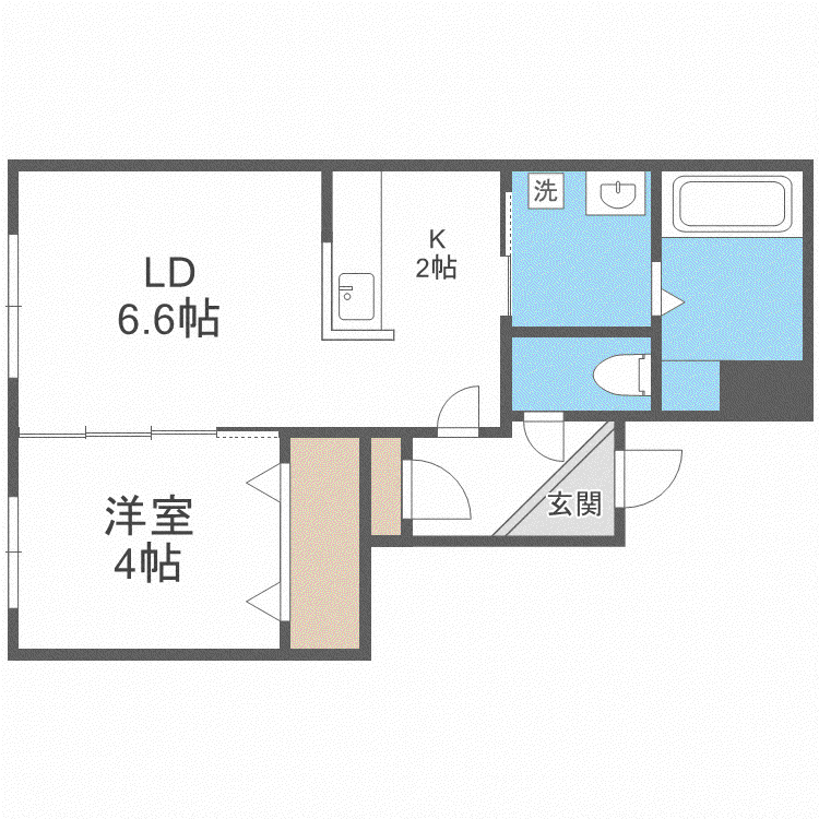 FUTABA SQUARE琴似(1LDK/2階)の間取り写真