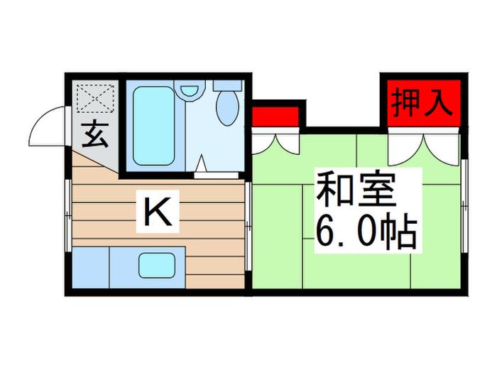 エステートムツミA(1K/1階)の間取り写真