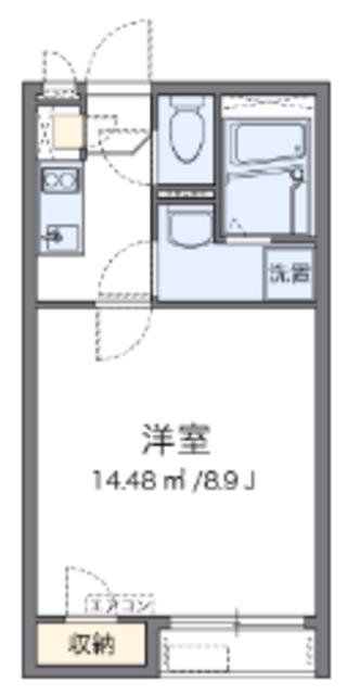 クレイノビュートップ相原(1K/2階)の間取り写真