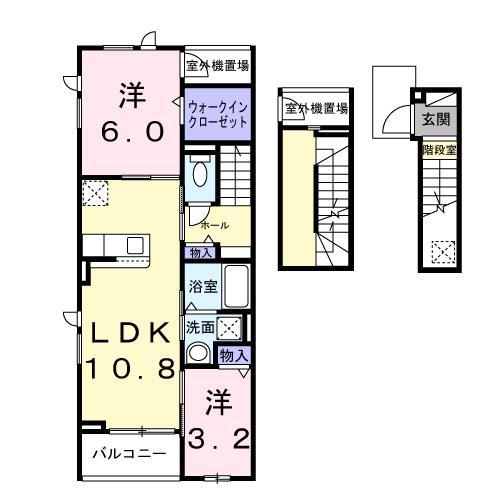 エテルノ アルドール(2LDK/3階)の間取り写真