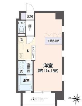ヴィアーレ新寺(ワンルーム/7階)の間取り写真