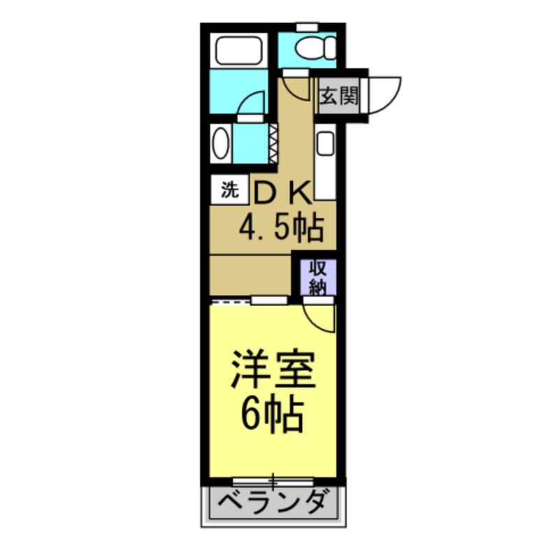 パークヒルズ東海(1DK/1階)の間取り写真